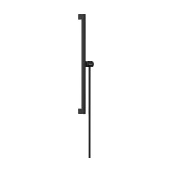 HG Unica Drążek prysznicowy E Puro 65 cm z suwakiem EasySlide i wężem prysznicowym Isiflex 160cm, Czarny Matowy