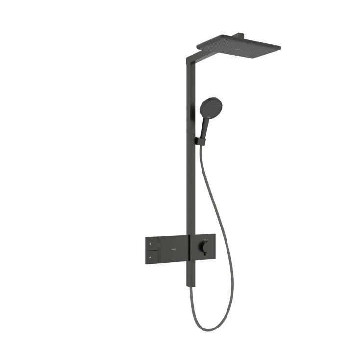 HG Raindance Alive Q Komplet prysznicowy 210/340 1jet z termostatem ShowerSelect Comfort, Czarny Chrom Szczotkowany