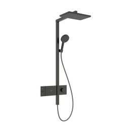 HG Raindance Alive Q Komplet prysznicowy 210/340 1jet EcoSmart z termostatem ShowerSelect Comfort, Czarny Chrom Szczotkowany