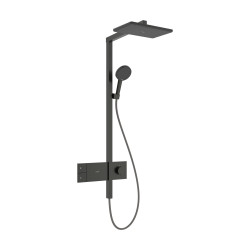 HG Raindance Alive Q Komplet prysznicowy 210/340 1jet EcoSmart z termostatem ShowerSelect Comfort, Czarny Chrom Szczotkowany