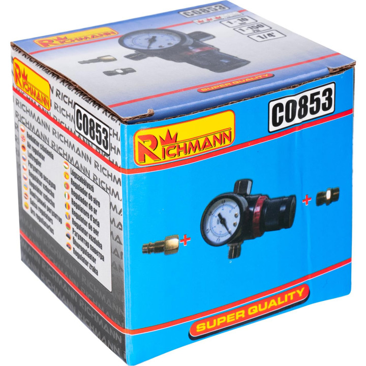 Reduktor ciśnienia powietrza 1/4'' z manometrem 1-10 bar CE