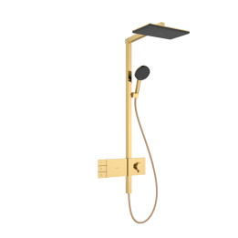 HG Raindance Alive Q Komplet prysznicowy 210/340 2jet z termostatem ShowerSelect Comfort, Złoty Optyczny Polerowany