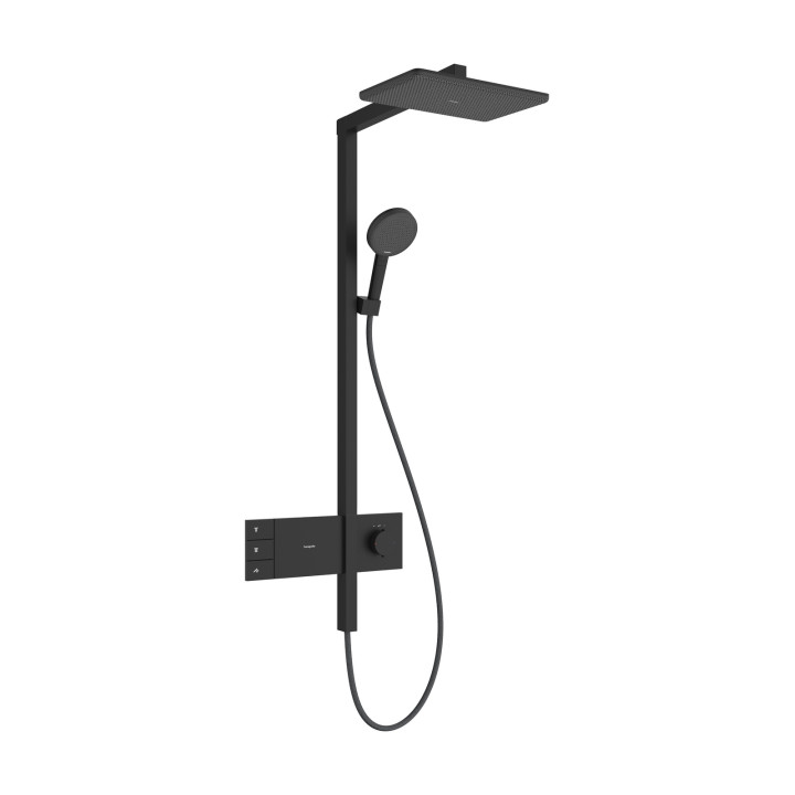 HG Raindance Alive Q Komplet prysznicowy 210/340 2jet EcoSmart z termostatem ShowerSelect Comfort, Czarny Matowy