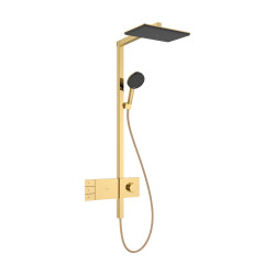 HG Raindance Alive Q Komplet prysznicowy 210/340 2jet EcoSmart z termostatem ShowerSelect Comfort, Złoty Optyczny Polerowany