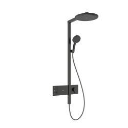 HG Raindance Alive S Komplet prysznicowy 300 2jet z termostatem ShowerSelect Comfort, Czarny Chrom Szczotkowany
