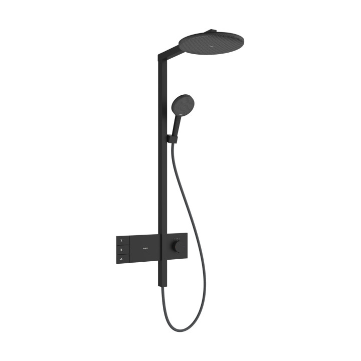 HG Raindance Alive S Komplet prysznicowy 300 2jet EcoSmart z termostatem ShowerSelect Comfort, Czarny Matowy