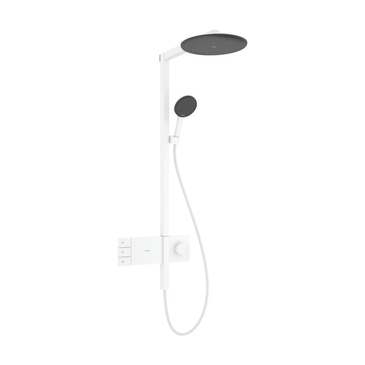 HG Raindance Alive S Komplet prysznicowy 300 2jet EcoSmart z termostatem ShowerSelect Comfort, Biały Matowy