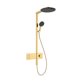 HG Raindance Alive S Komplet prysznicowy 300 2jet EcoSmart z termostatem ShowerSelect Comfort, Złoty Optyczny Polerowany