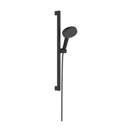 HG Raindance Alive Select S Zestaw prysznicowy 125 3jet EcoSmart z drążkiem Unica E Puro 65 cm EasySlide, Czarny Matowy