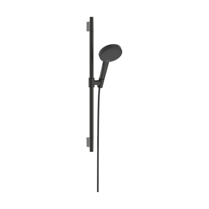 HG Raindance Alive Select S Zestaw prysznicowy 125 3jet EcoSmart z drążkiem Unica S Puro 65 cm, Czarny Chrom Szczotkowany