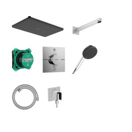 HG Raindance Alive Q System prysznicowy 210/340 1jet z baterią termostatyczną i iBox universal 2, podtynkowy, Chrom