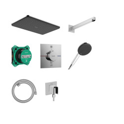 Hansgrohe Raindance Alive Q System prysznicowy 210/340 1jet z baterią termostatyczną i iBox universal 2, podtynkowy, Chrom