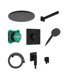 HG Raindance Alive S System prysznicowy 300 1jet z baterią termostatyczną i iBox universal 2, podtynkowy, Czarny Matowy