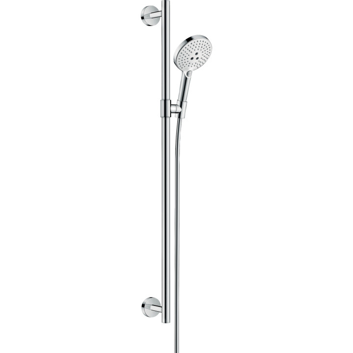 HG Raindance Select S Zestaw prysznicowy 120 3jet z drążkiem 90 cm, Biały/Chrom