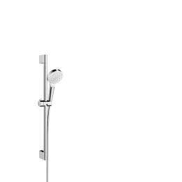 HG Crometta Zestaw prysznicowy 100 1jet EcoSmart z drążkiem 65 cm, Biały/Chrom
