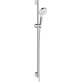HG Crometta Zestaw prysznicowy 100 Vario EcoSmart z drążkiem 90 cm, Biały/Chrom