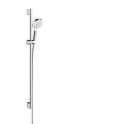 HG Crometta Zestaw prysznicowy 100 1jet EcoSmart z drążkiem 90 cm, Biały/Chrom