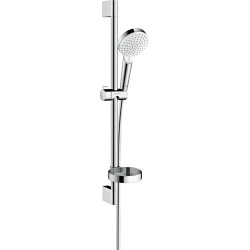 HG Crometta Zestaw prysznicowy 100 Vario z drążkiem 65 cm i mydelniczką, Biały/Chrom