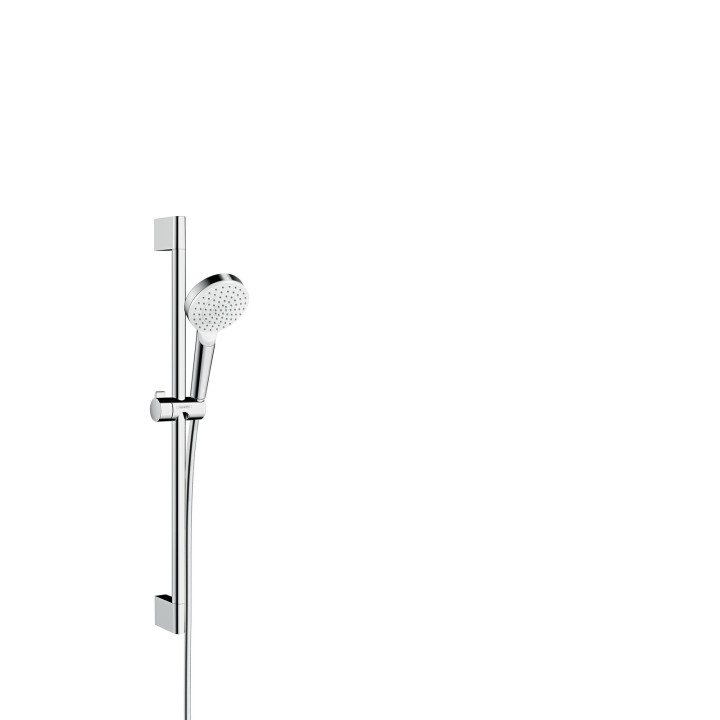 HG Crometta Zestaw prysznicowy 100 1jet EcoSmart+ z drążkiem 65 cm, Biały/Chrom