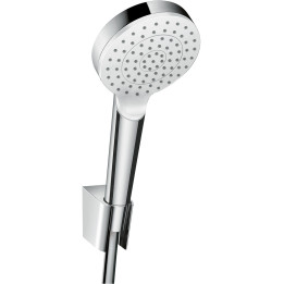 HG Crometta Punktowy zestaw prysznicowy 100 1jet EcoSmart z wężem 125 cm, Biały/Chrom