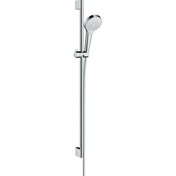 HG Croma Select S Zestaw prysznicowy 110 Vario EcoSmart z drążkiem 90 cm, Biały/Chrom