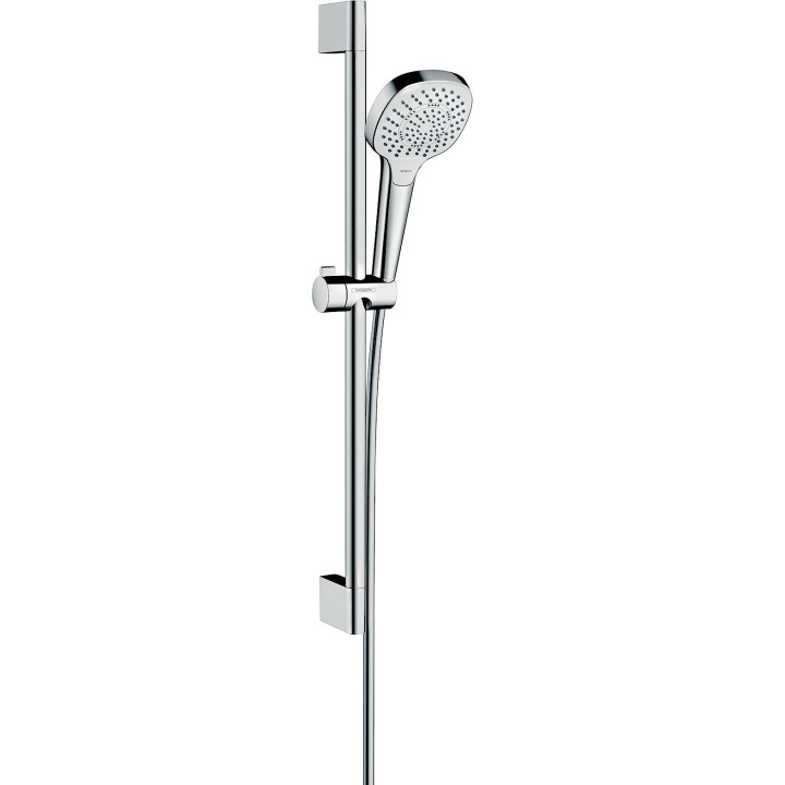 HG Croma Select E Zestaw prysznicowy 110 Multi EcoSmart z drążkiem 65 cm, Biały/Chrom