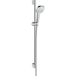 HG Croma Select E Zestaw prysznicowy 110 Multi EcoSmart z drążkiem 90 cm, Biały/Chrom