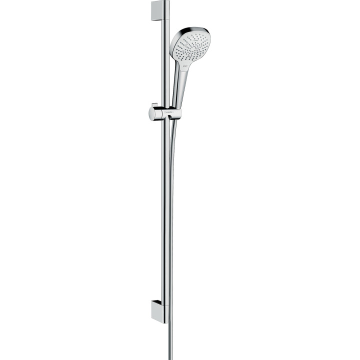 HG Croma Select E Zestaw prysznicowy 110 Multi EcoSmart z drążkiem 90 cm, Biały/Chrom