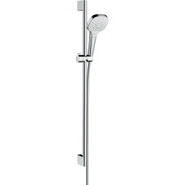 HG Croma Select E Zestaw prysznicowy 110 Vario EcoSmart z drążkiem 90 cm, Biały/Chrom