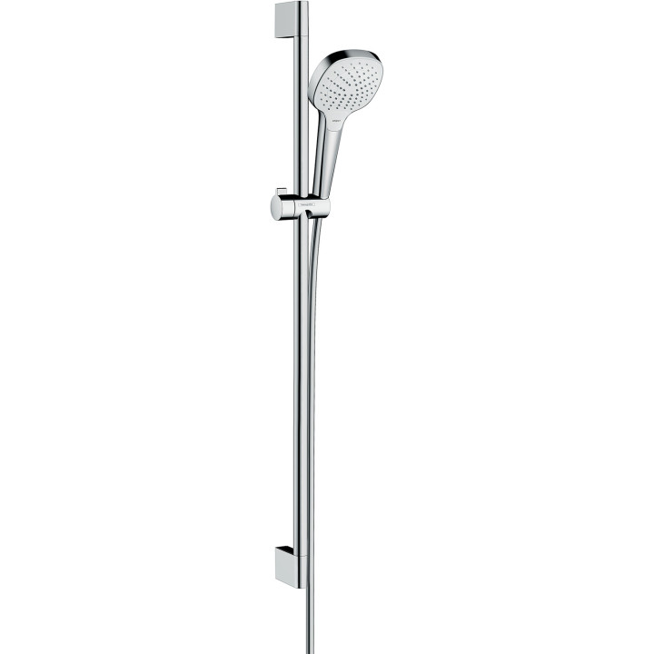 HG Croma Select E Zestaw prysznicowy 110 Vario EcoSmart z drążkiem 90 cm, Biały/Chrom