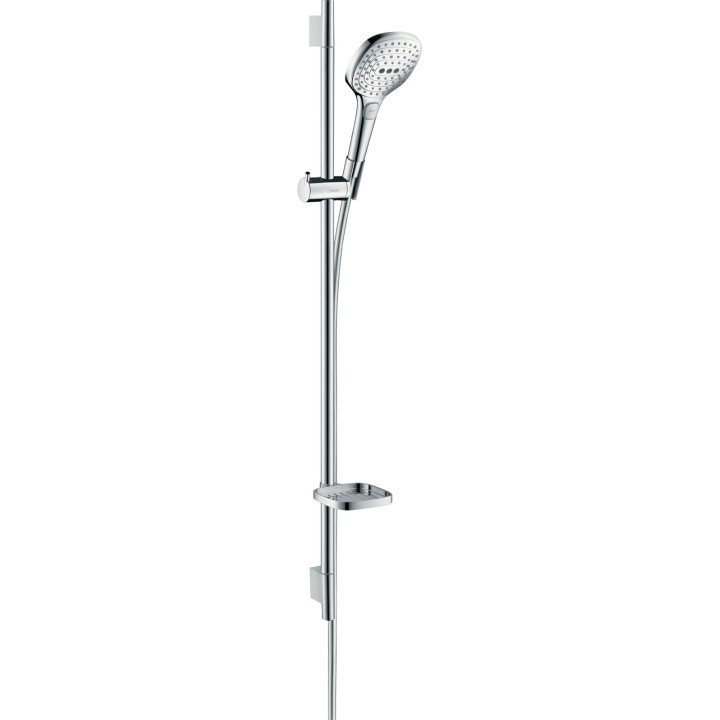 HG Raindance Select E Zestaw prysznicowy 120 3jet z drążkiem 90 cm i mydelniczką, Chrom