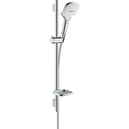 HG Raindance Select E Zestaw prysznicowy 120 3jet EcoSmart z drążkiem 65 cm i mydelniczką, Biały/Chrom
