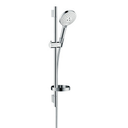 HG Raindance Select S Zestaw prysznicowy 120 3jet z drążkiem 65 cm i mydelniczką, Biały/Chrom