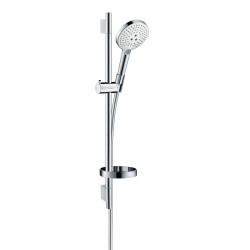 HG Raindance Select S Zestaw prysznicowy 120 3jet z drążkiem 65 cm i mydelniczką, Biały/Chrom