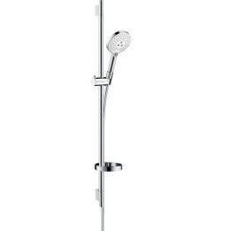 HG Raindance Select S Zestaw prysznicowy 120 3jet z drążkiem 90 cm i mydelniczką, Biały/Chrom