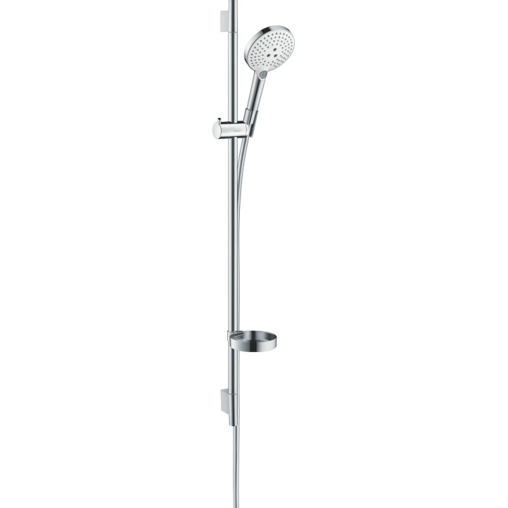HG Raindance Select S Zestaw prysznicowy 120 3jet z drążkiem 90 cm i mydelniczką, Biały/Chrom