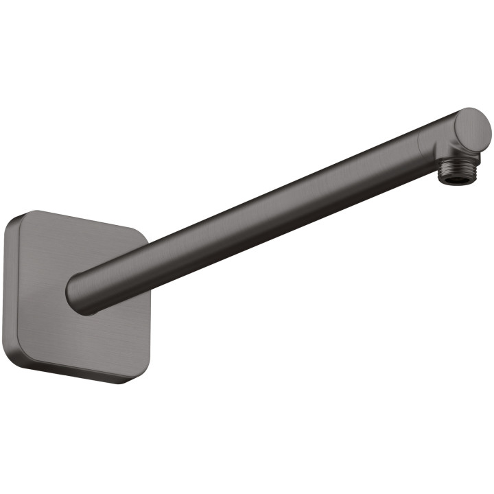 AX ShowerSolutions Ramię prysznicowe 390 mm, softsquare, Czarny Chrom Szczotkowany
