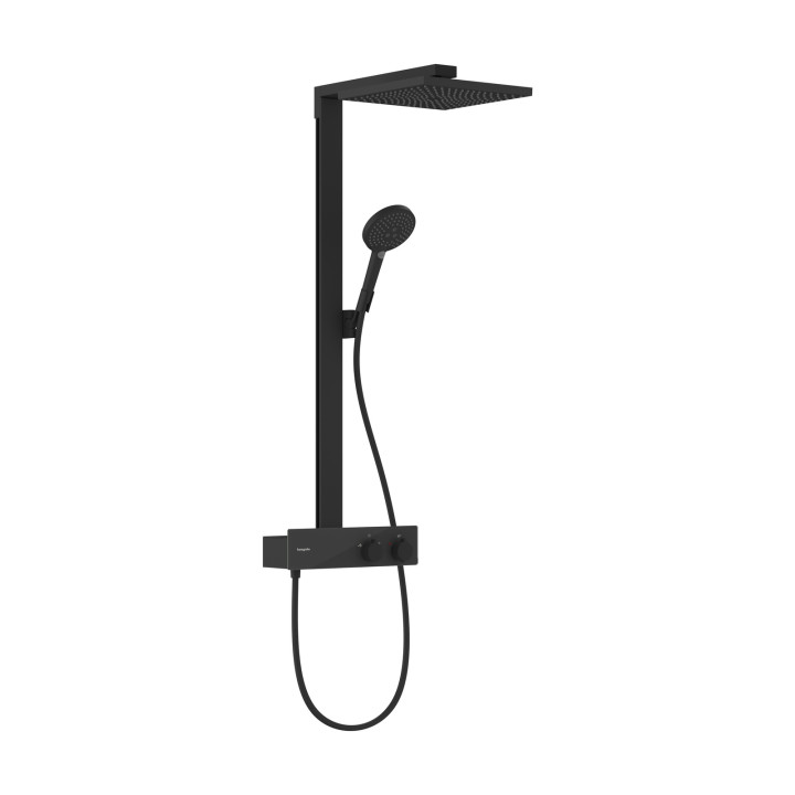 HG Raindance E Komplet prysznicowy 300 1jet EcoSmart z termostatem ShowerTablet 350, Czarny Matowy