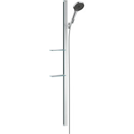 HG Rainfinity Zestaw prysznicowy 130 3jet EcoSmart z drążkiem 150cm i półkami, Chrom