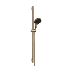 HG Rainfinity Zestaw prysznicowy 130 3jet z drążkiem S Puro 90 cm PushSlider i tekstylnym wężem Designflex 160 cm, Brąz Szczotko