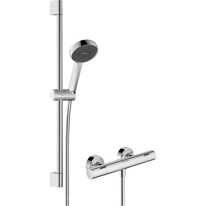 HG Activera Select S System prysznicowy 95 2jet EcoSmart z drążkiem 65 cm i termostatem Ecostat Fine, natynkowy, Chrom