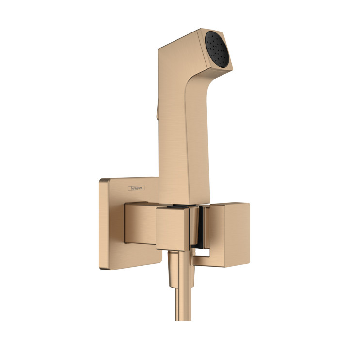 HG Bidetowa główka prysznicowa Bidette 1jet E EcoSmart z mieszaczem, uchwytem i wężem prysznicowym 125 cm, Brąz Szczotkowany