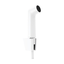 Hansgrohe Bidetowa główka prysznicowa Bidette 1jet S EcoSmart z uchwytem Porter S i wężem prysznicowym 125 cm, Biały Matowy