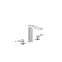 HG Metropol 3-otworowa bateria umywalkowa 160 z uchwytami jednoramiennymi i kompletem odpływowym Push-Open, Chrom