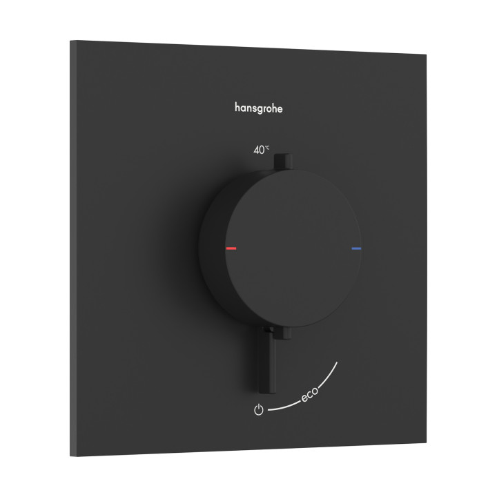 HG Ecostat Comfort E Bateria termostatyczna do 1 odbiornika, podtynkowa, Czarny Matowy