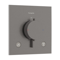 Hansgrohe Ecostat Comfort E Bateria termostatyczna do 2 odbiorników, podtynkowa, Czarny Chrom Szczotkowany