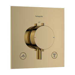 HG Ecostat Comfort E Bateria termostatyczna do 2 odbiorników, podtynkowa, Złoty Optyczny Polerowany