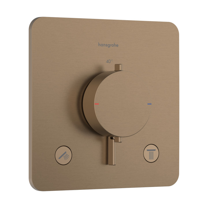 HG Ecostat Comfort Q Bateria termostatyczna do 2 odbiorników, podtynkowa, Brąz Szczotkowany