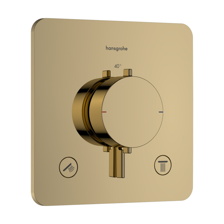 HG Ecostat Comfort Q Bateria termostatyczna do 2 odbiorników, podtynkowa, Złoty Optyczny Polerowany