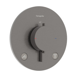 HG Ecostat Comfort S Bateria termostatyczna do 2 odbiorników, podtynkowa, Czarny Chrom Szczotkowany